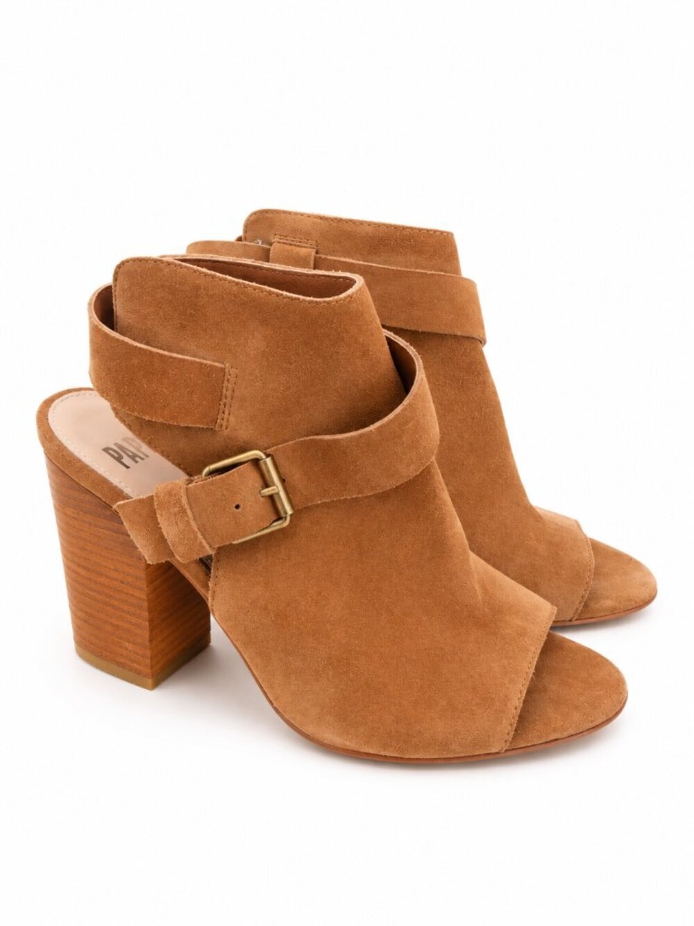 Paige Mimi Boho Leather Suede Block Sandal Tan 10 NWOT